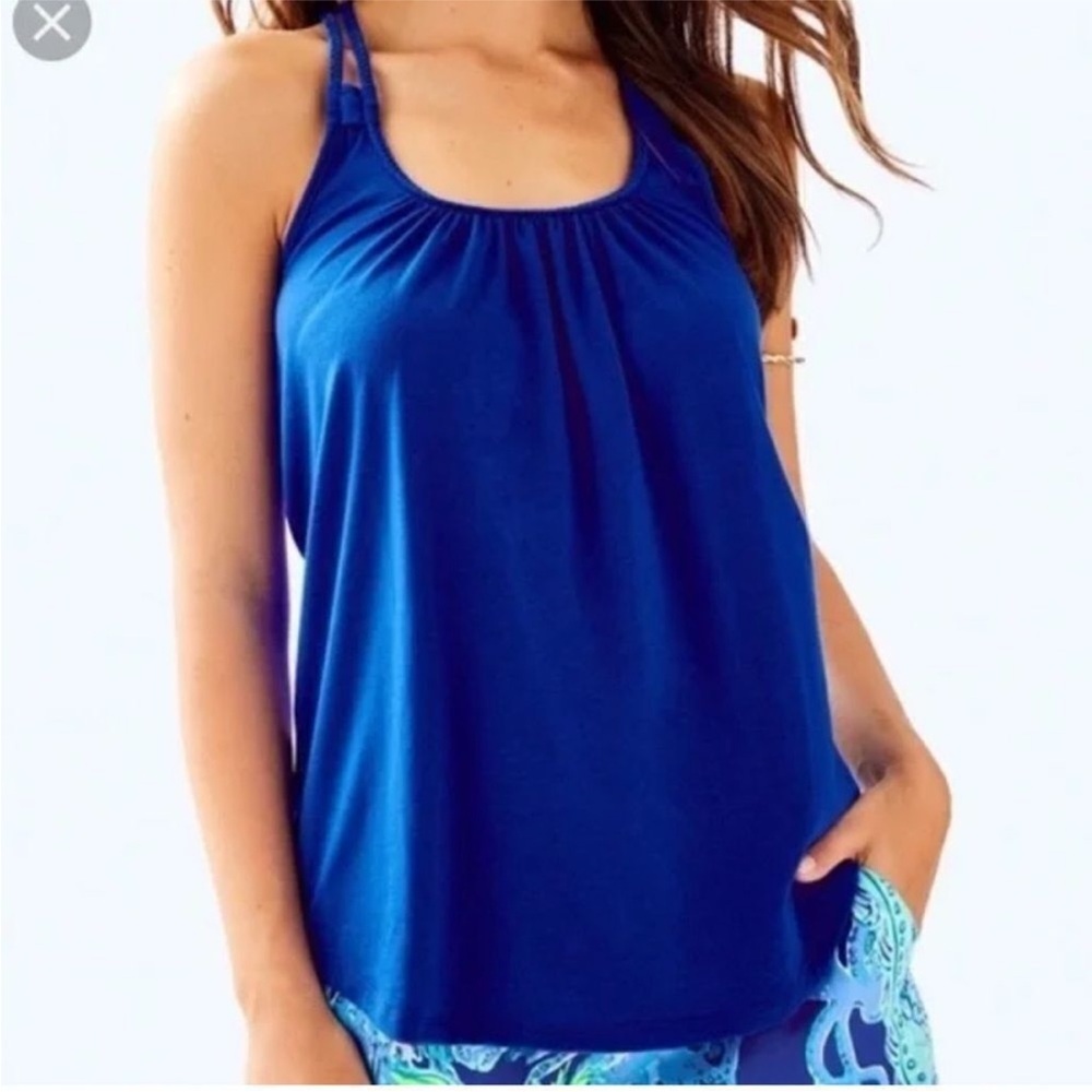 Lilly Pulitzer Aleida Top SZ XS Blue Current